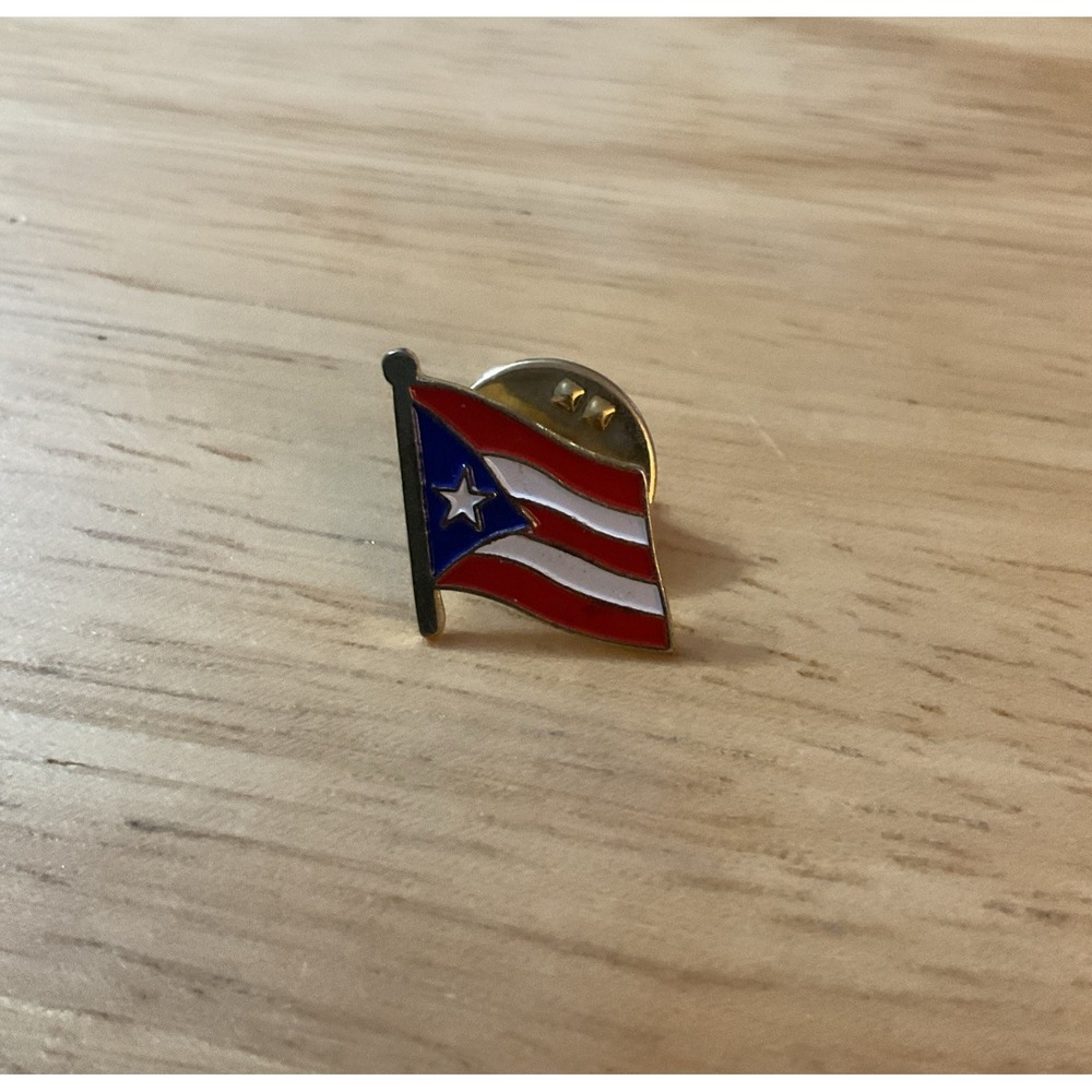 Vtg Puerto Rico PR Puerto Rican Flag Lapel Pin Hat Tie Tack Badge Pinback MRJ